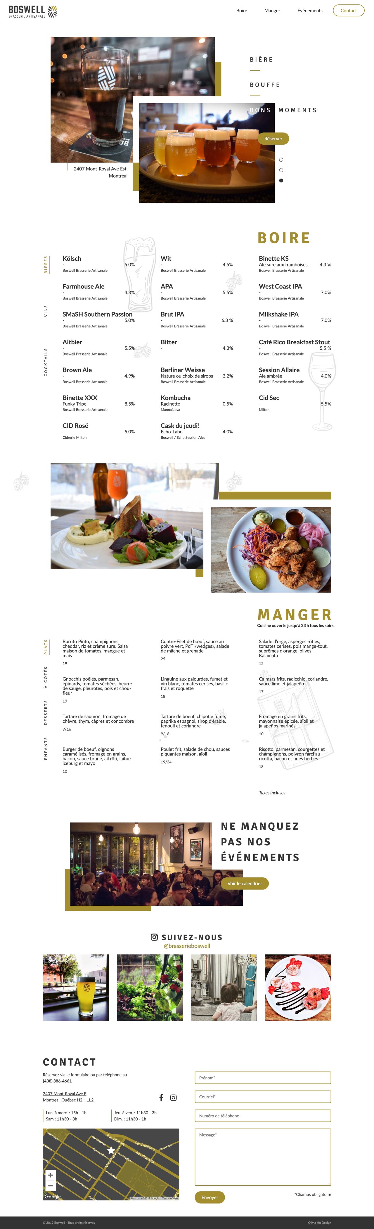 Brasserie Artisanale Boswell Website Screenshot