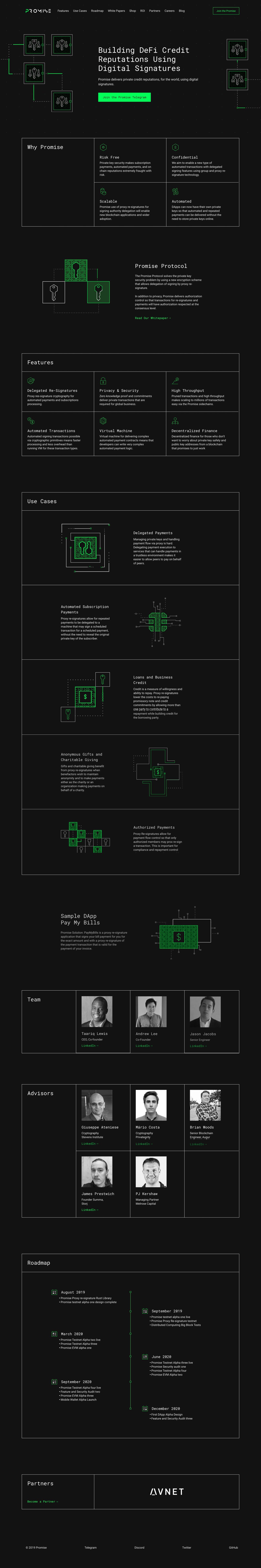 Promise Protocols Website Screenshot