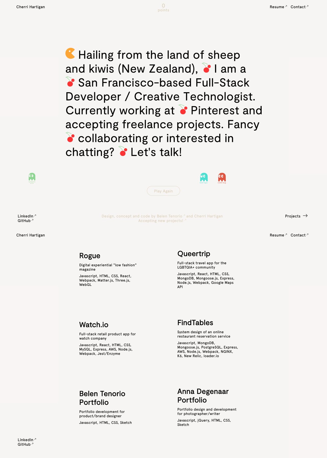 Cherri Hartigan Website Screenshot