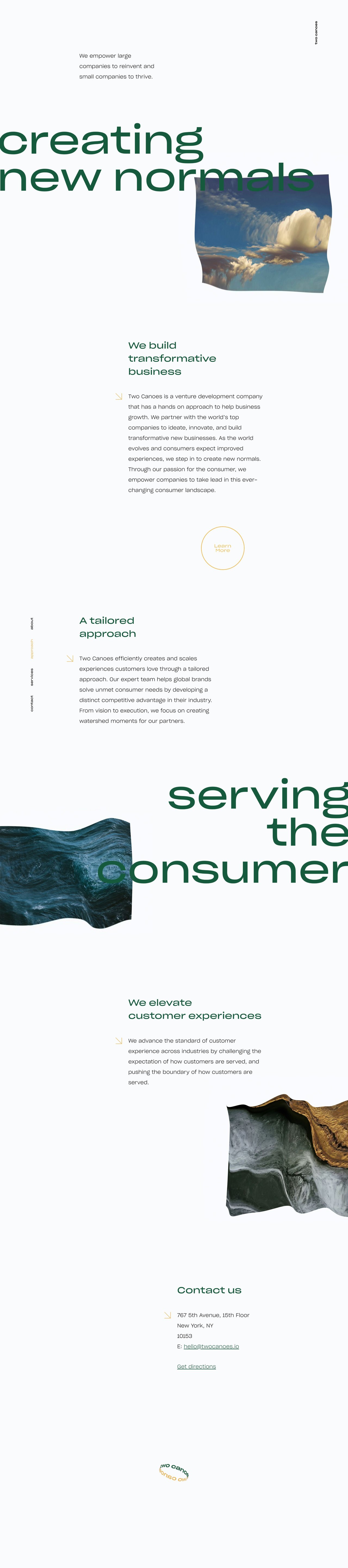 Two Canoes Website Screenshot