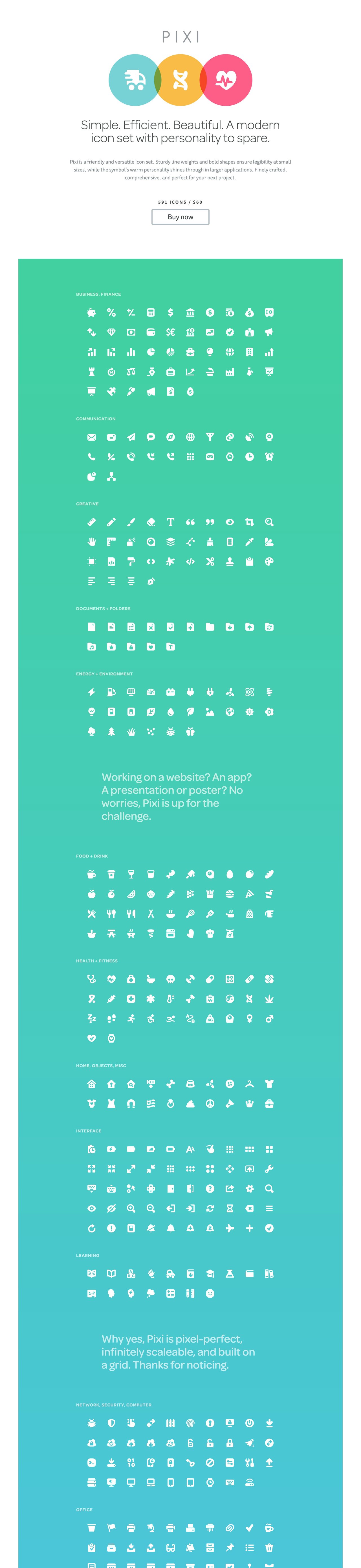 Pixi Icons Website Screenshot