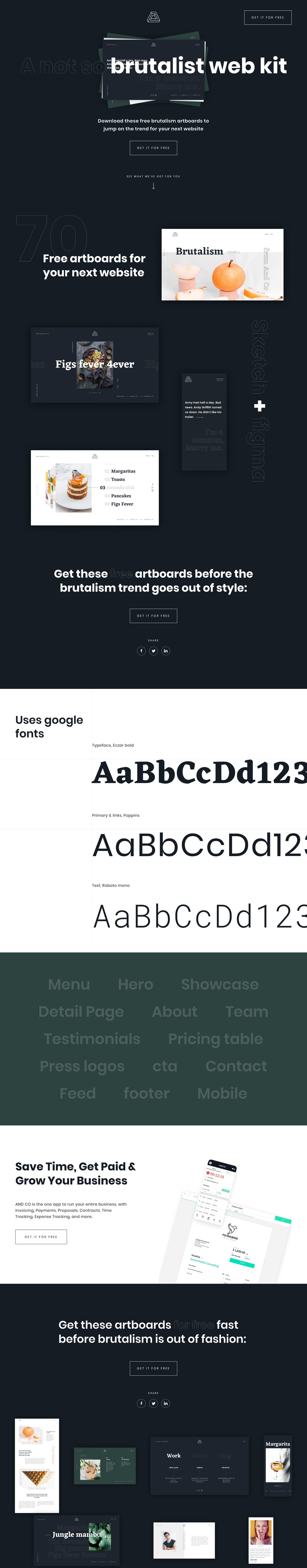 Brutalist Web Kit Website Screenshot