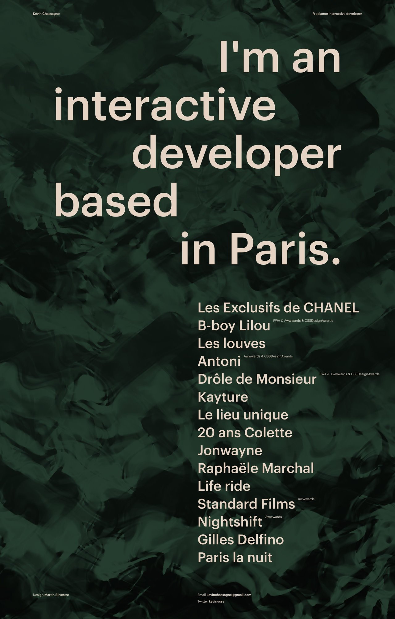 Kevin Chassagne Website Screenshot