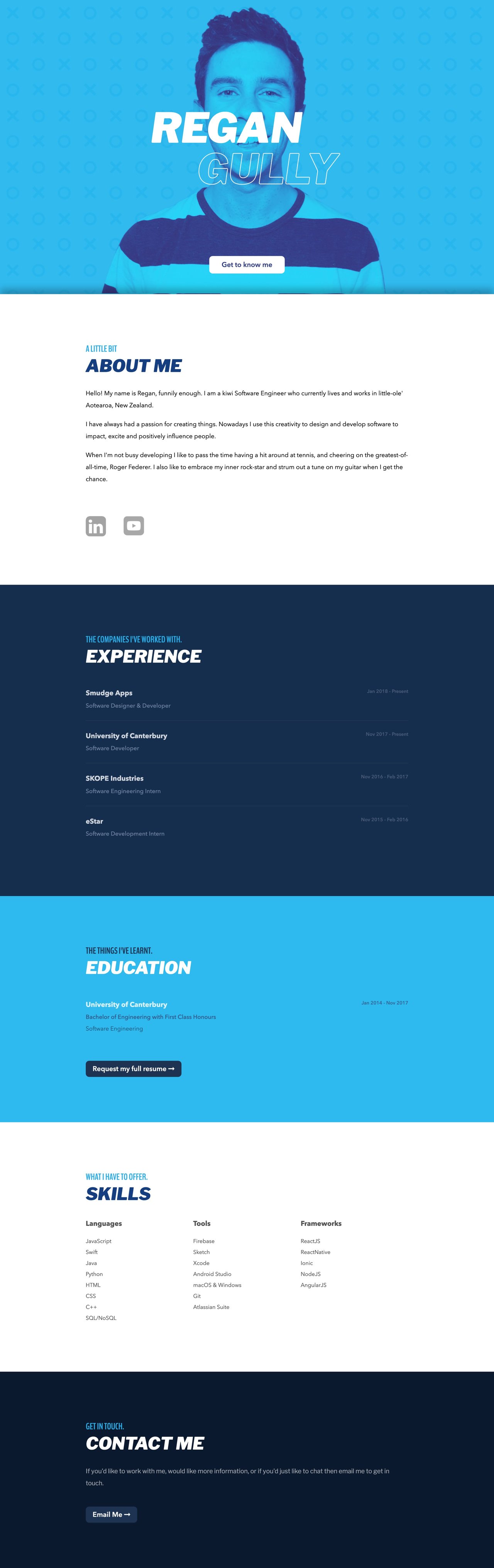 Regan Gully Website Screenshot