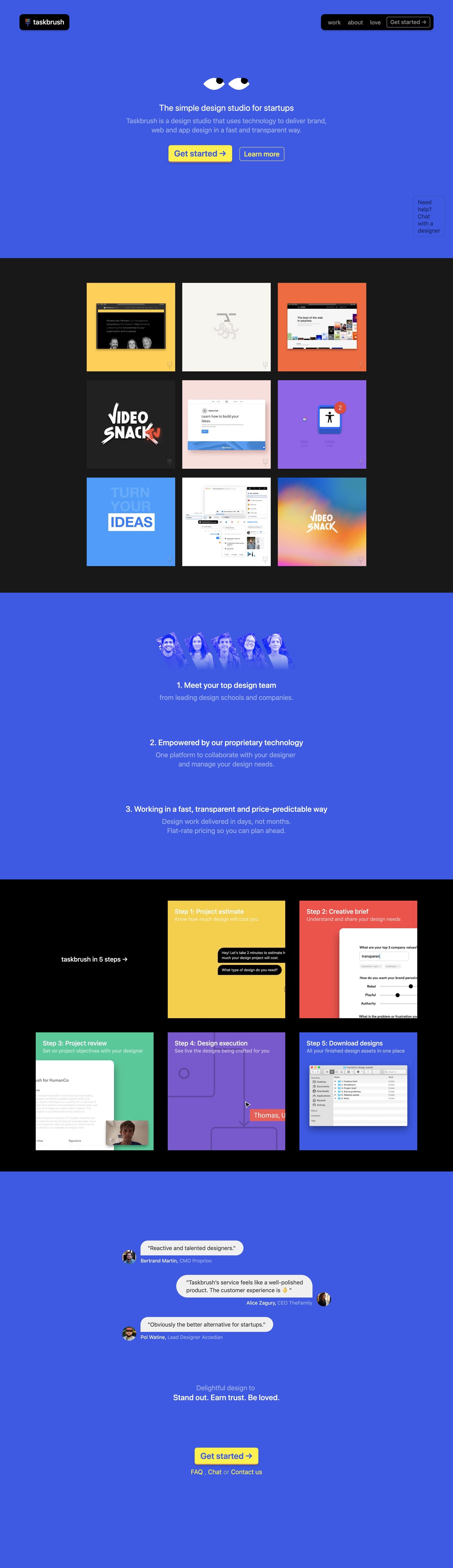 Taskbrush Website Screenshot