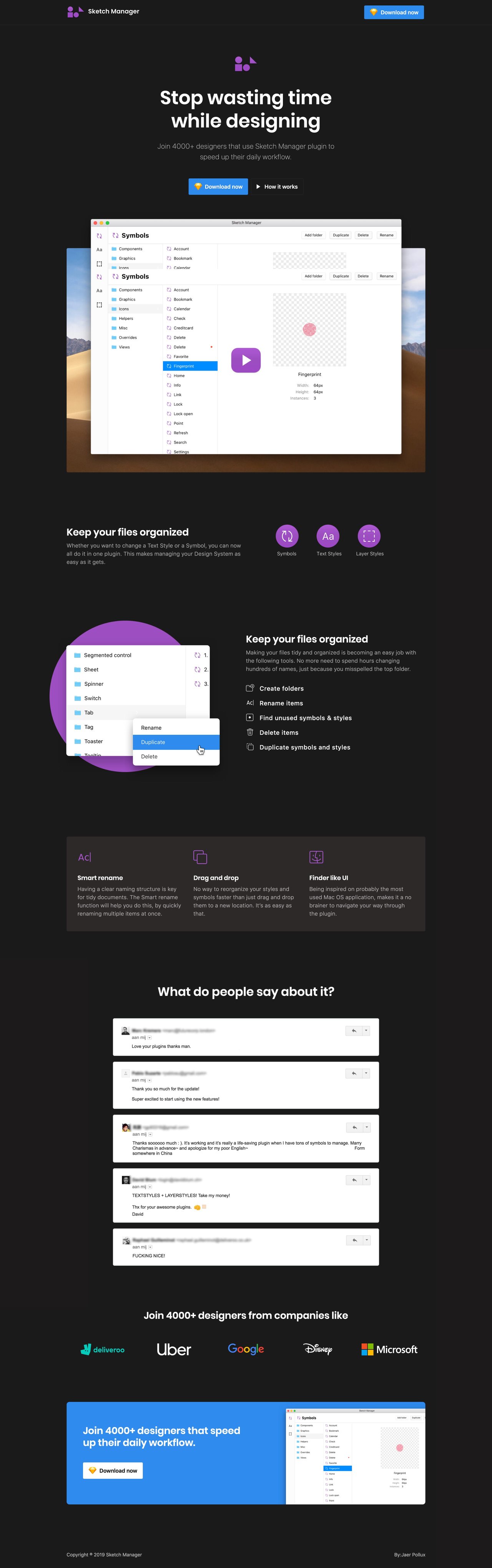 Sketch Manager Website Screenshot