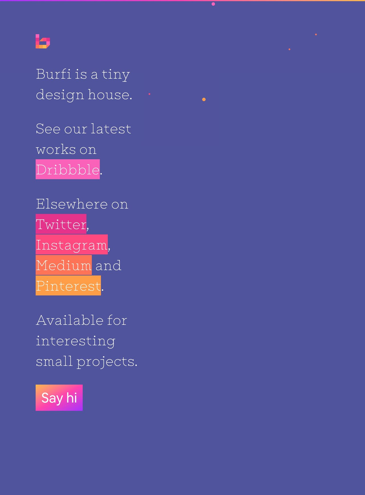 Burfi Website Screenshot
