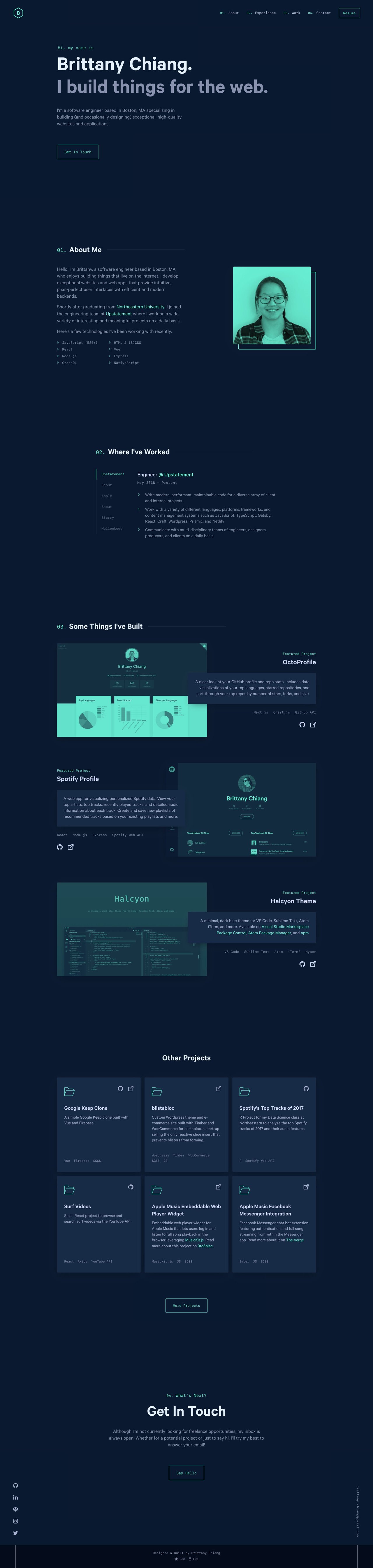 Brittany Chiang Website Screenshot