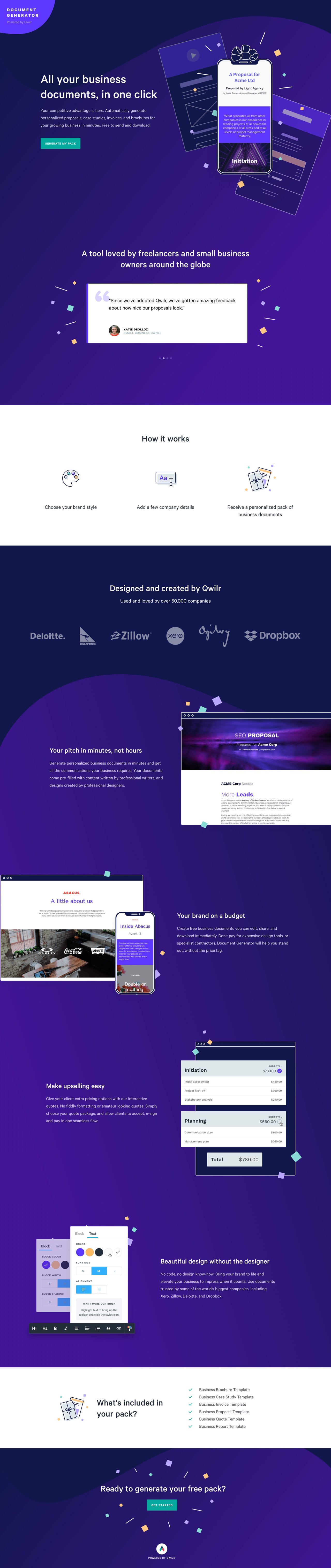 Document Generator Website Screenshot