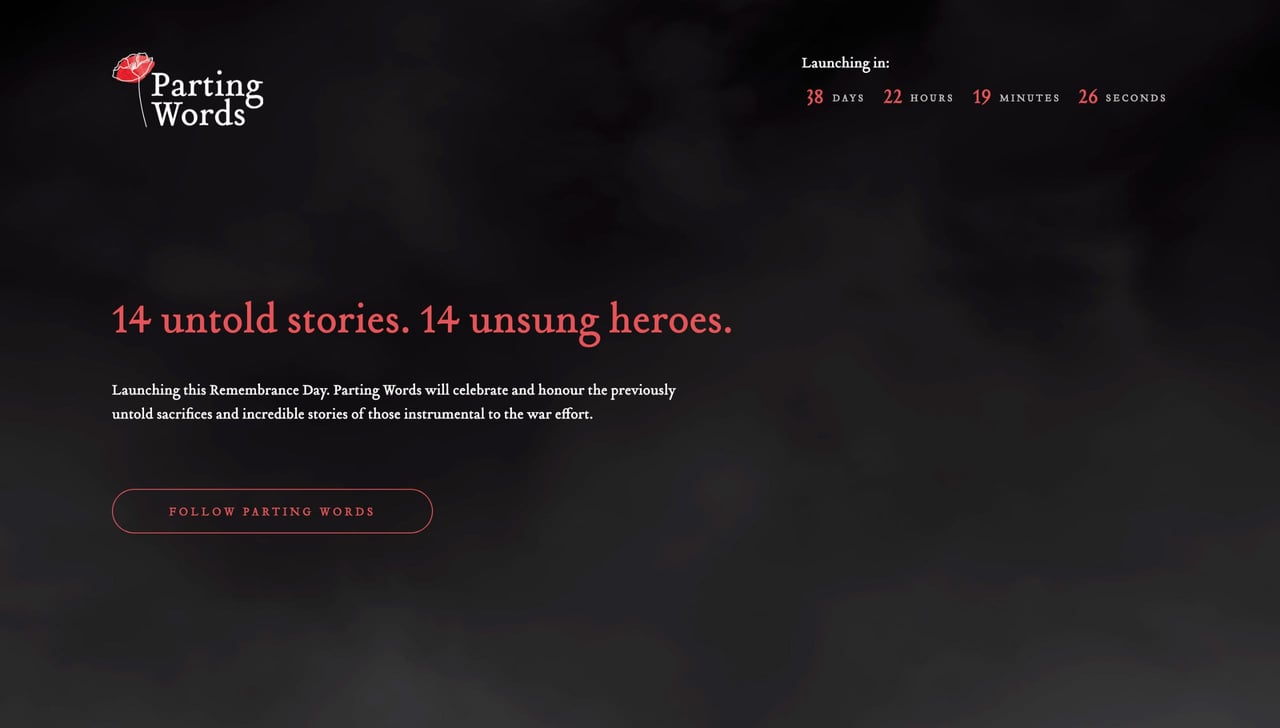 Parting Words Website Screenshot