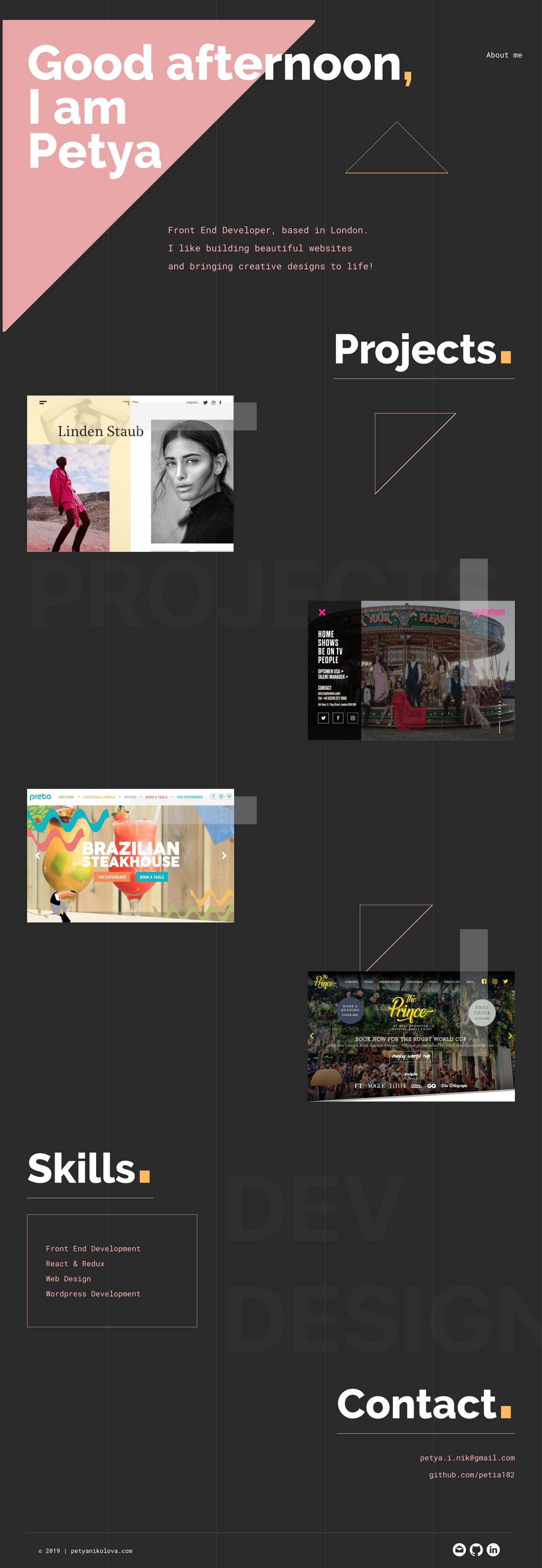 Petya Nikolova Website Screenshot