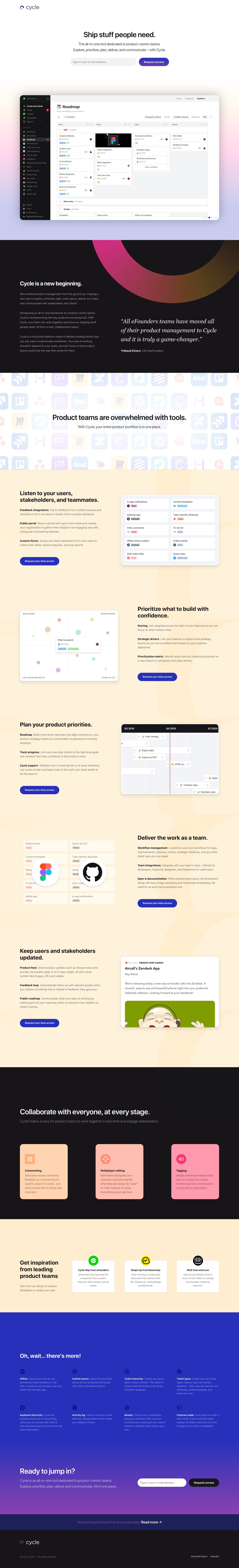 Cycle Website Screenshot