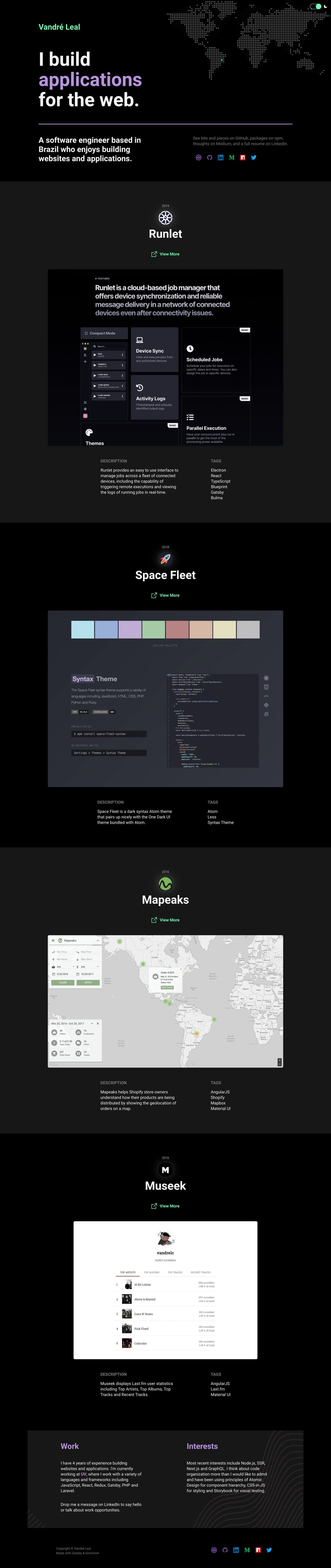 Vandré Leal Website Screenshot