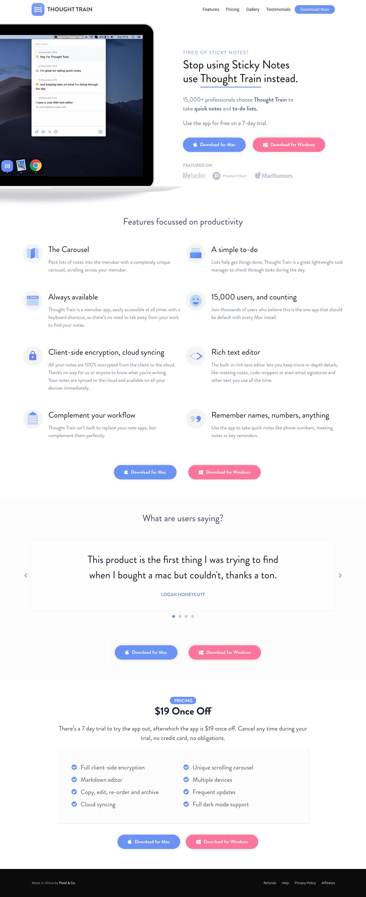 Thought Train Website Screenshot