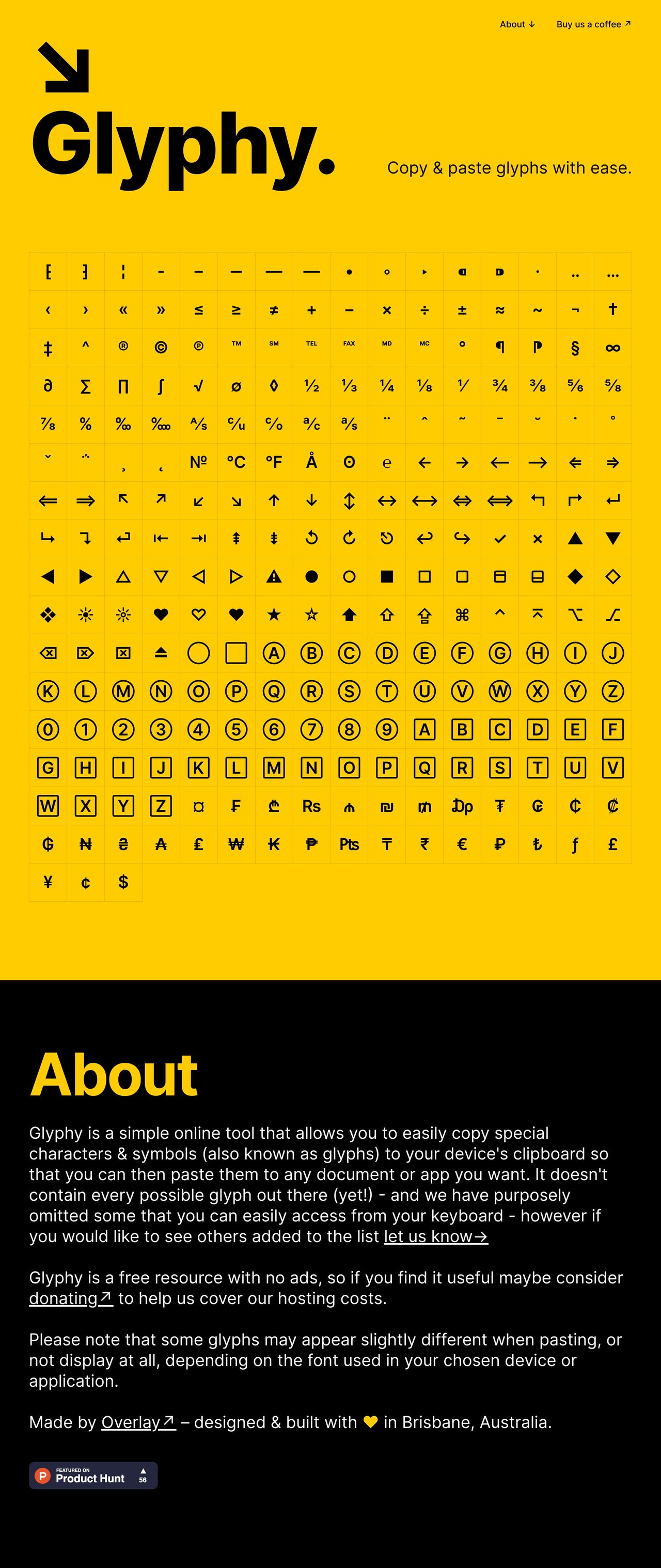 Glyphy Website Screenshot