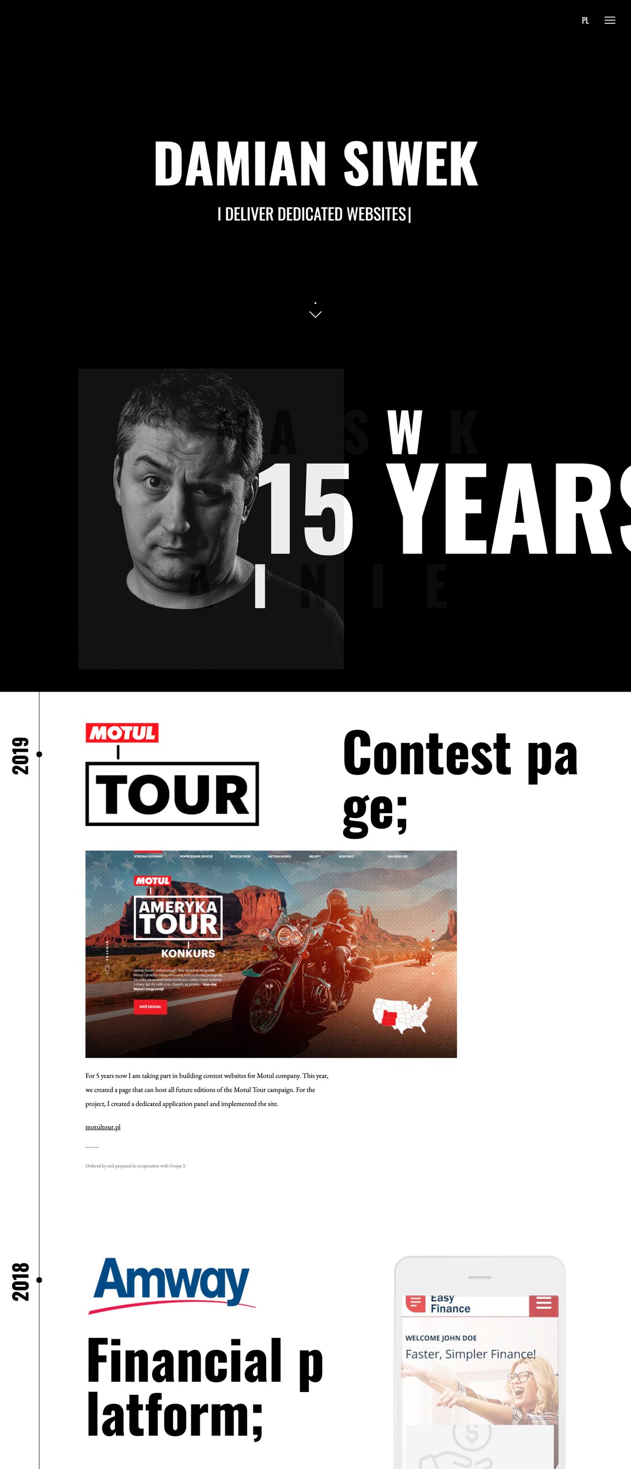 Damian Siwek Website Screenshot