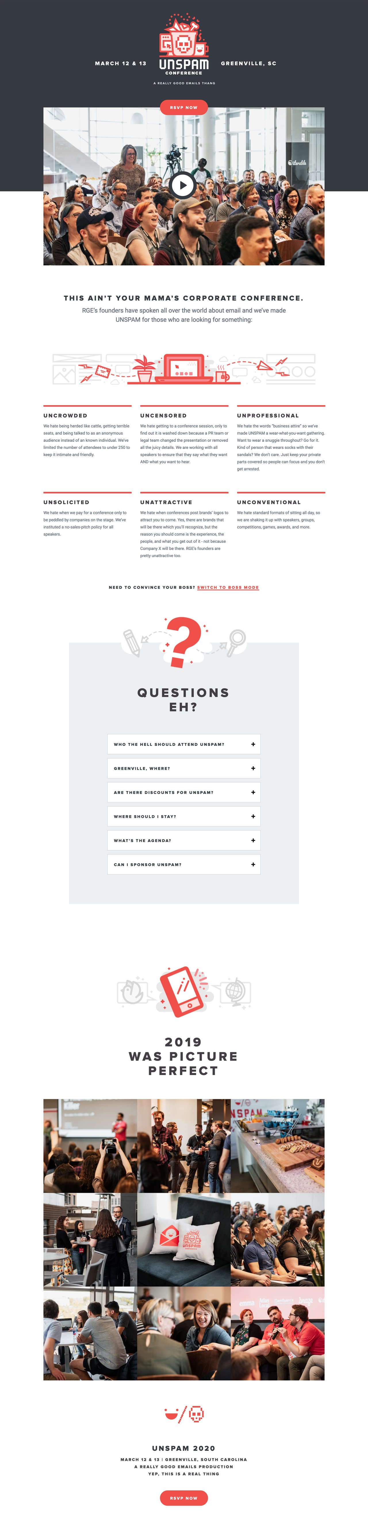 UnSpam 2020 Website Screenshot