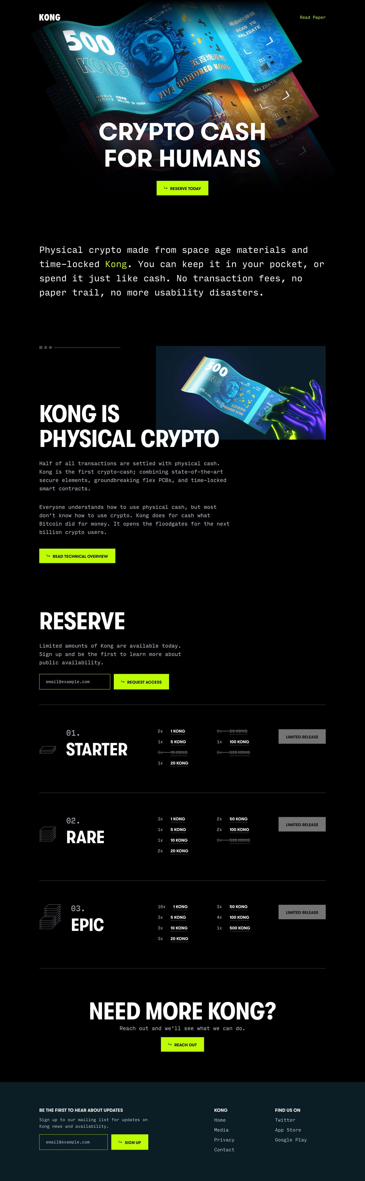 Kong Website Screenshot