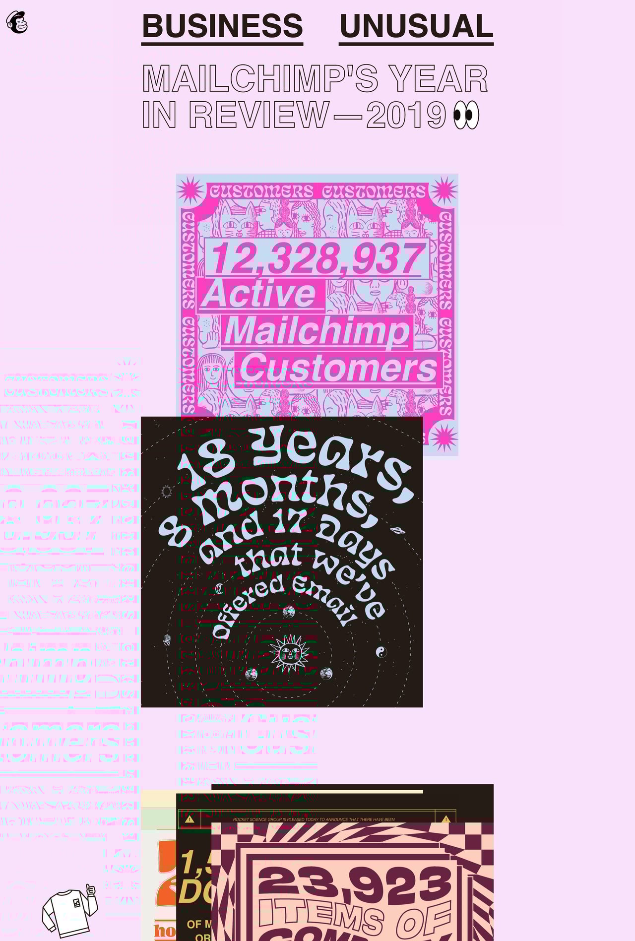 Mailchimp’s 2019 Annual Report Website Screenshot