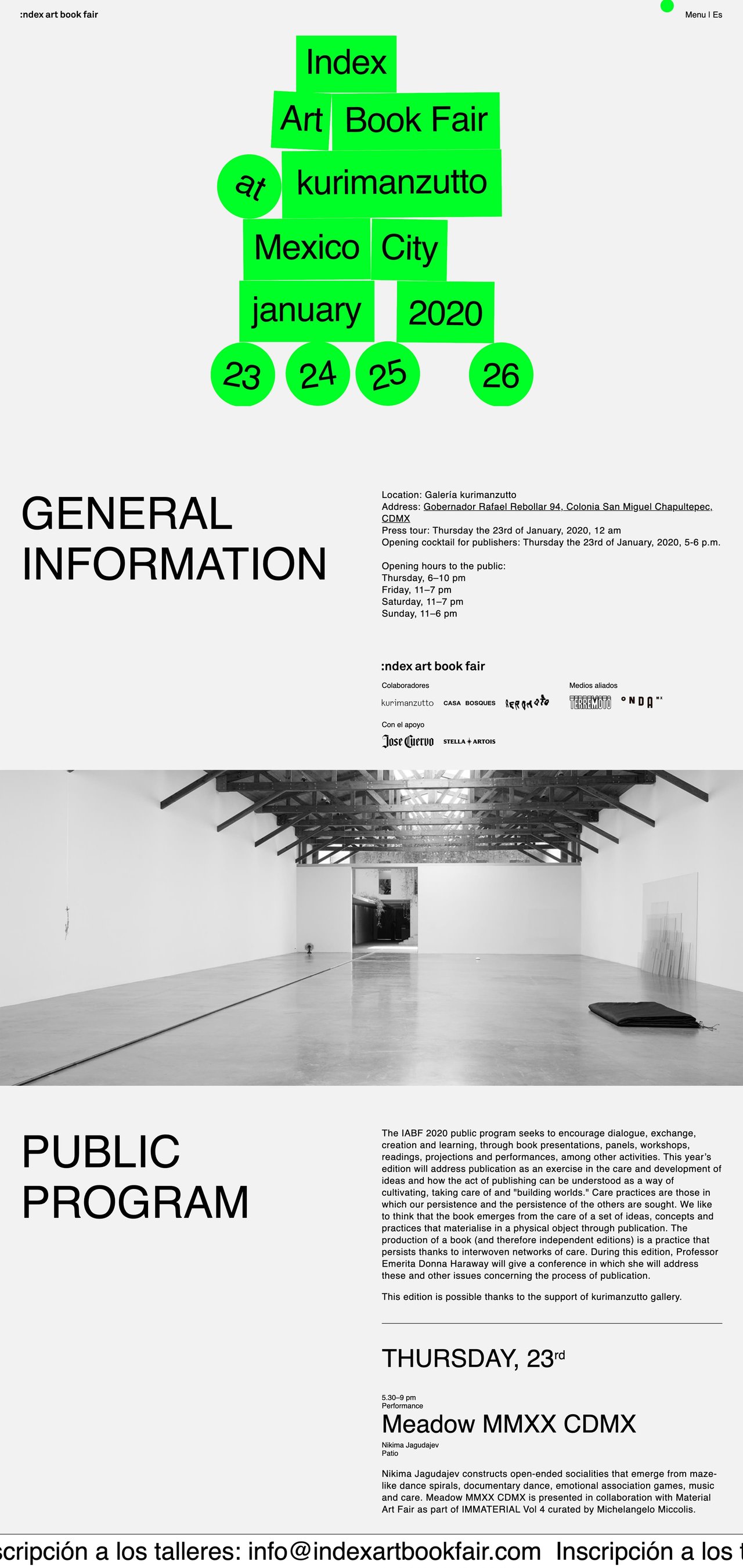 Index Art Book Fair Website Screenshot