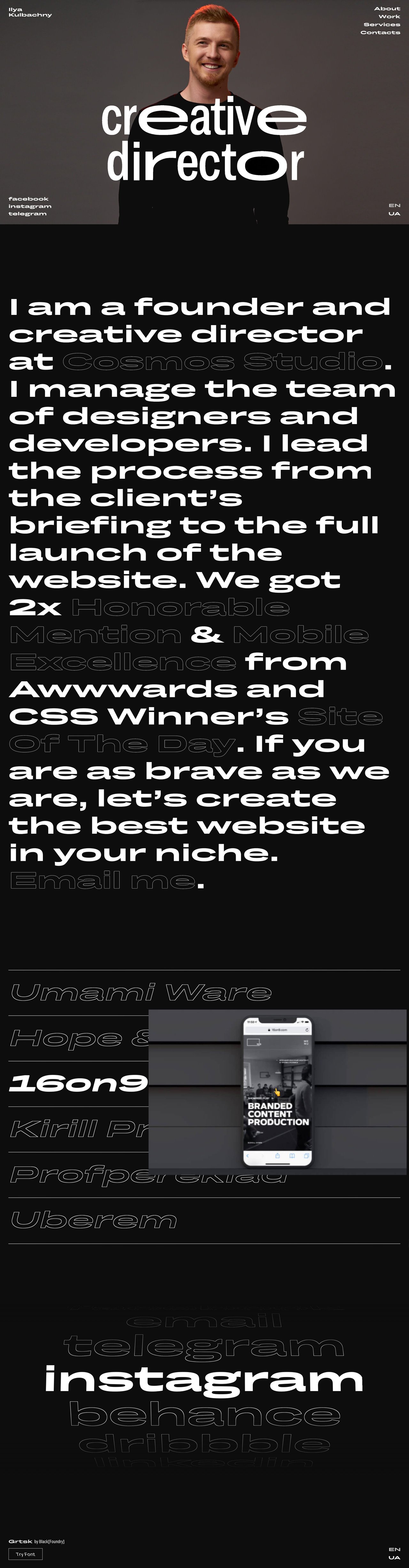 Ilya Kulbachny Website Screenshot