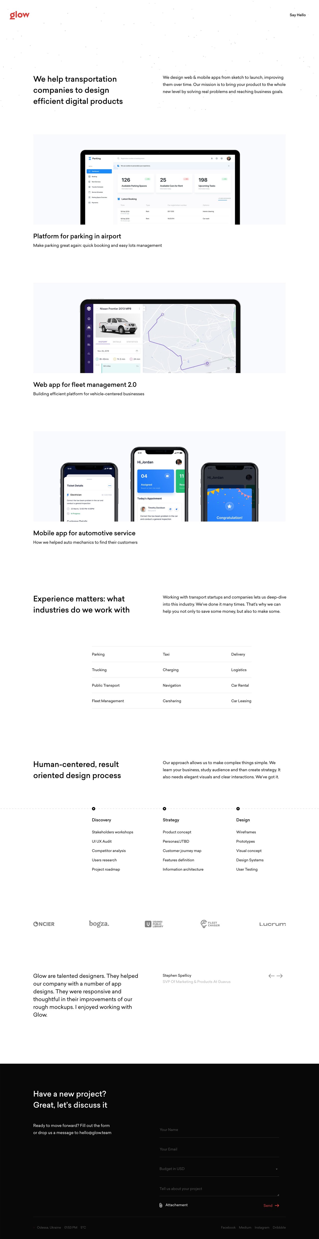Glow Website Screenshot