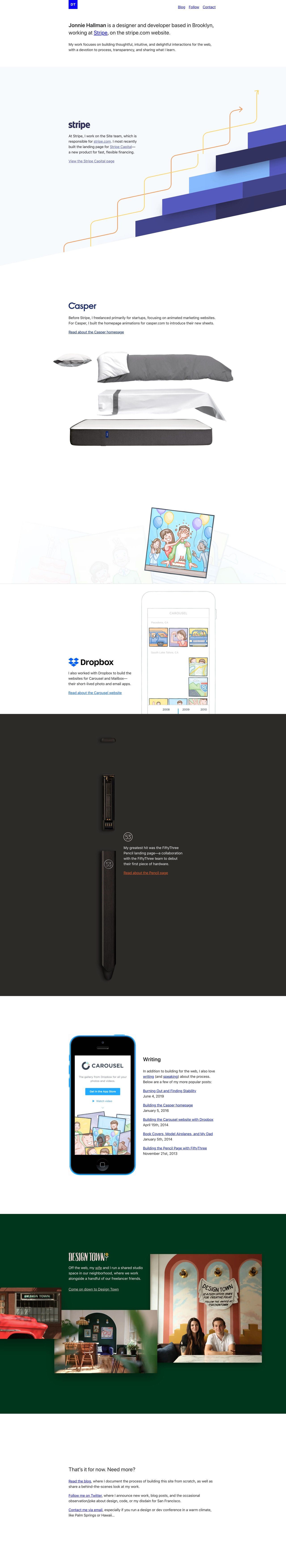 Jonnie Hallman Website Screenshot