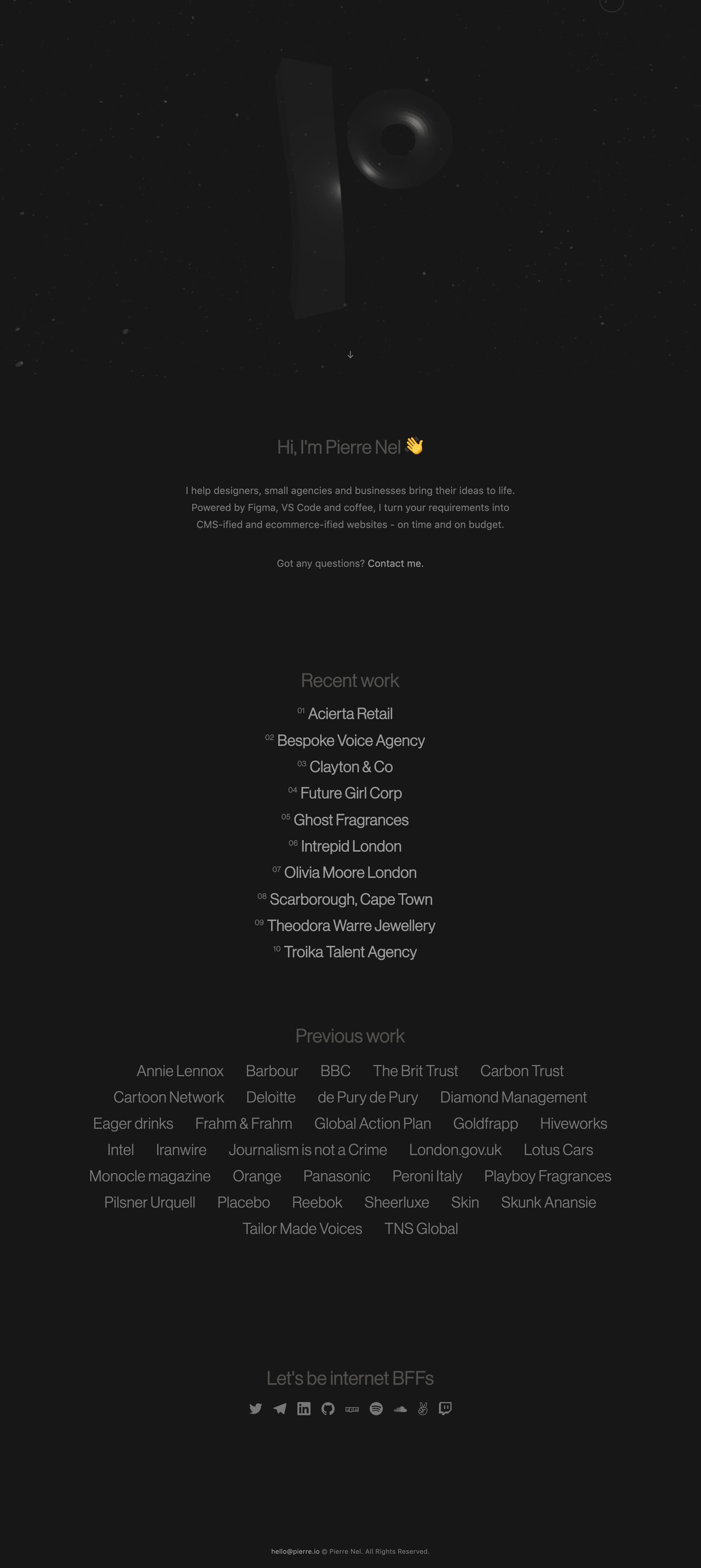 Pierre Nel Website Screenshot