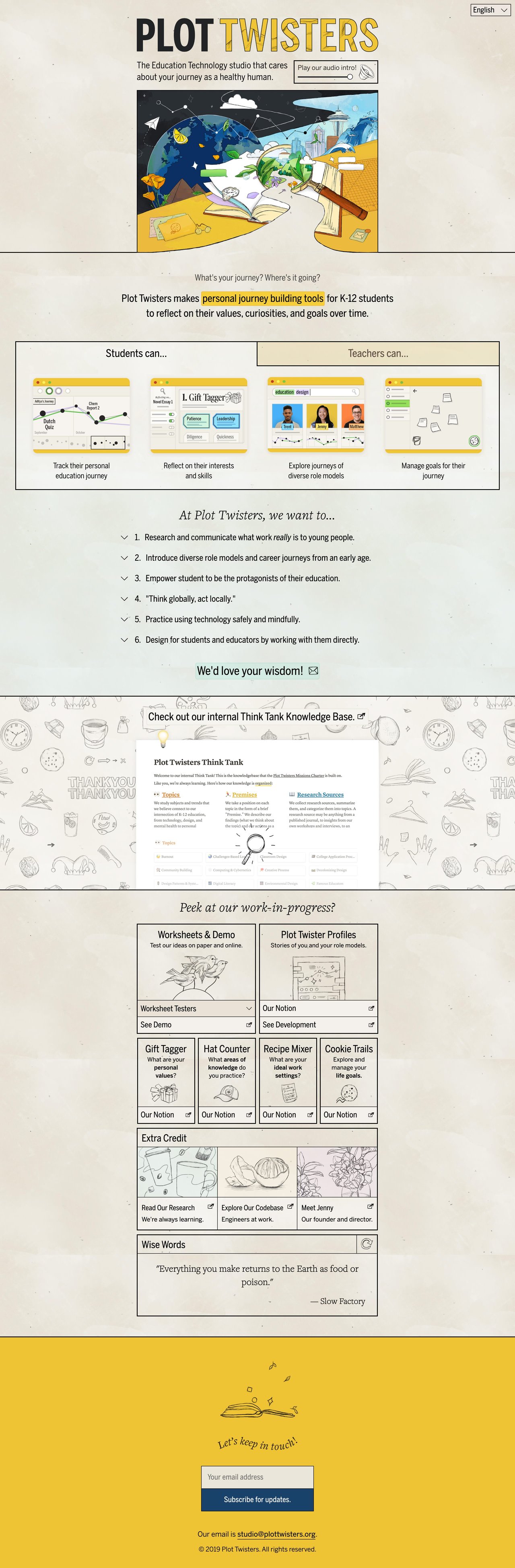 Plot Twisters Website Screenshot