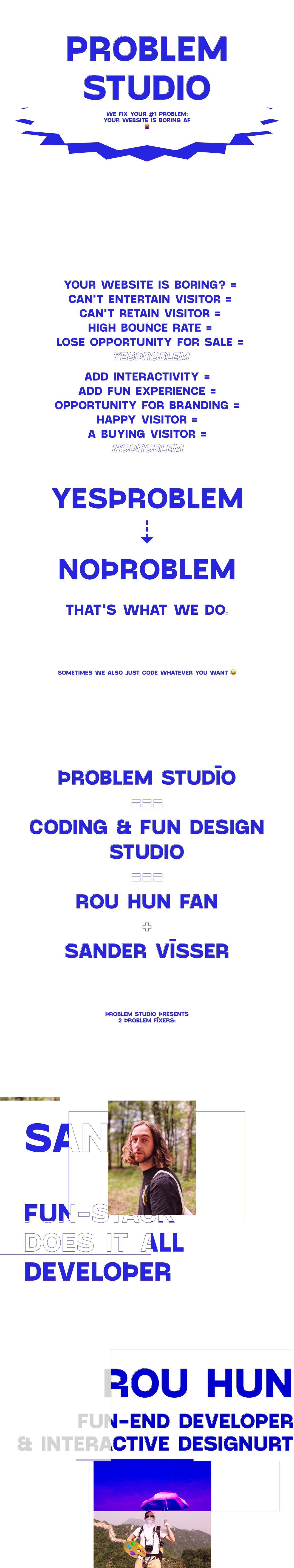 Problem Studio Website Screenshot