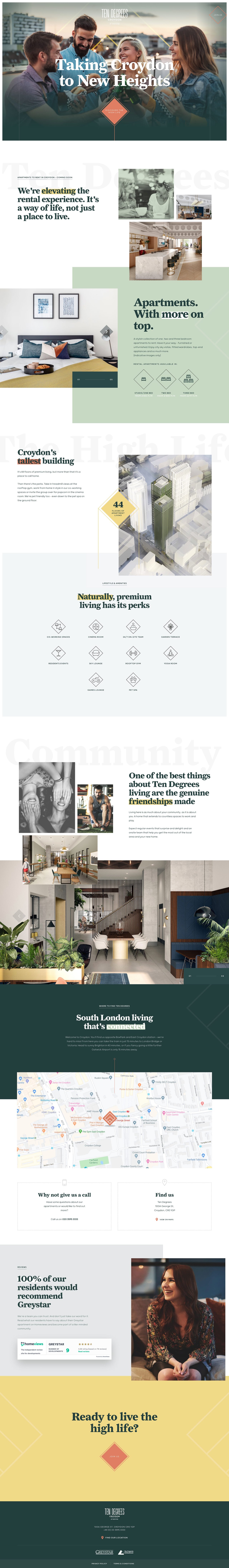 Ten Degrees Croydon Website Screenshot