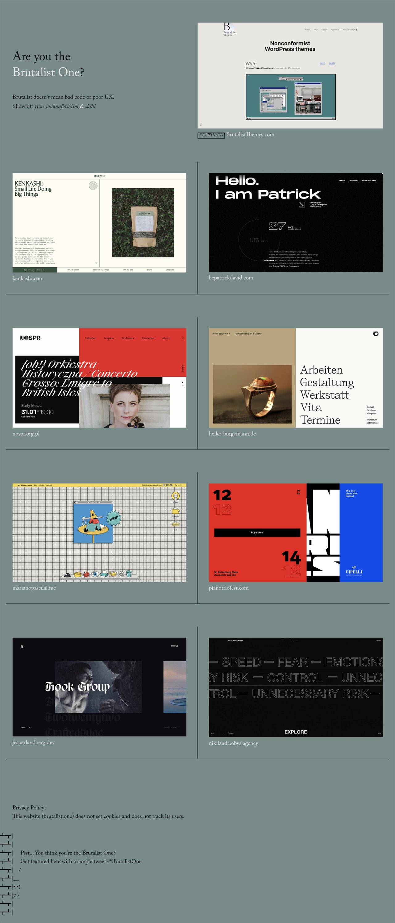 Brutalist One Website Screenshot