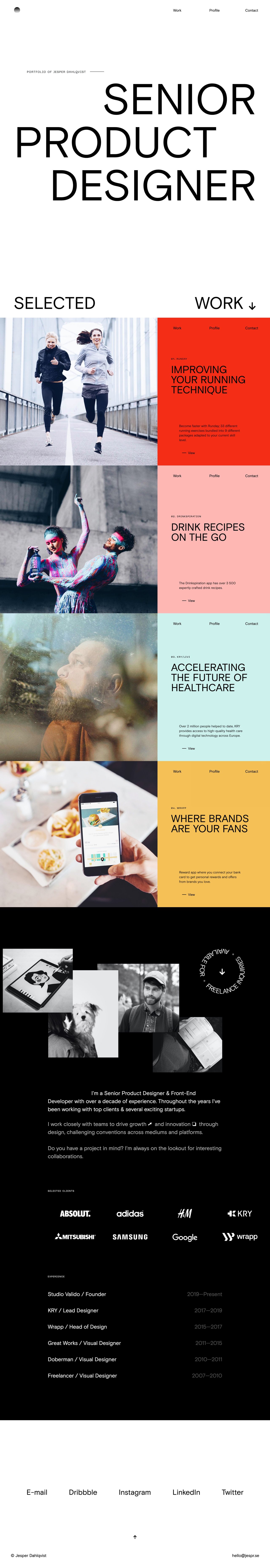 Jesper Dahlqvist Website Screenshot