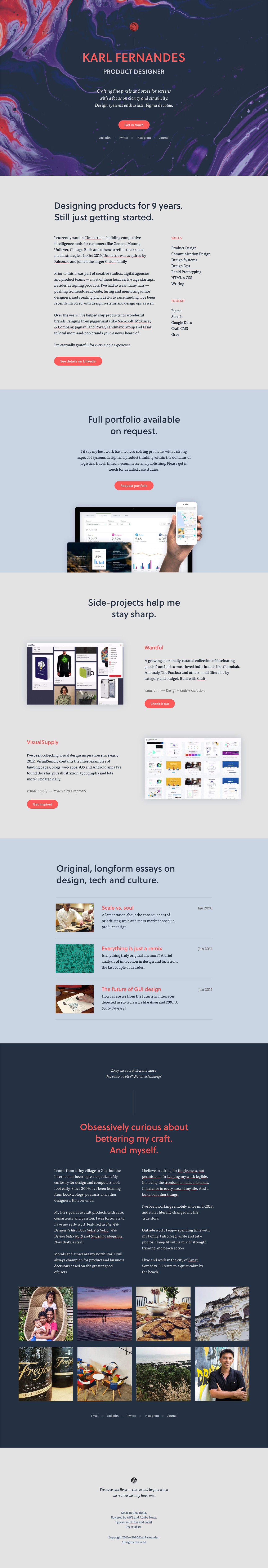 Karl Fernandes Website Screenshot