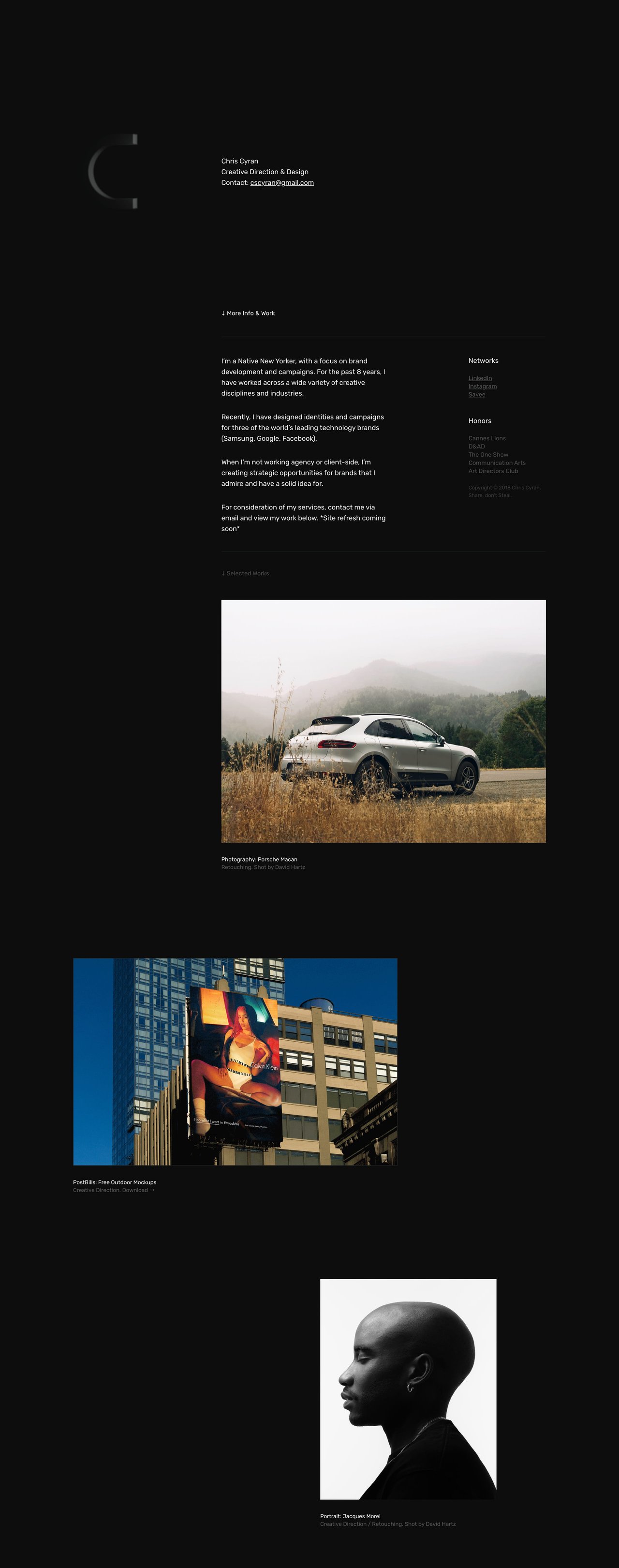 Chris Cyran Website Screenshot