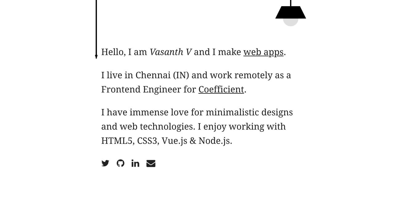 Vasanth V Website Screenshot