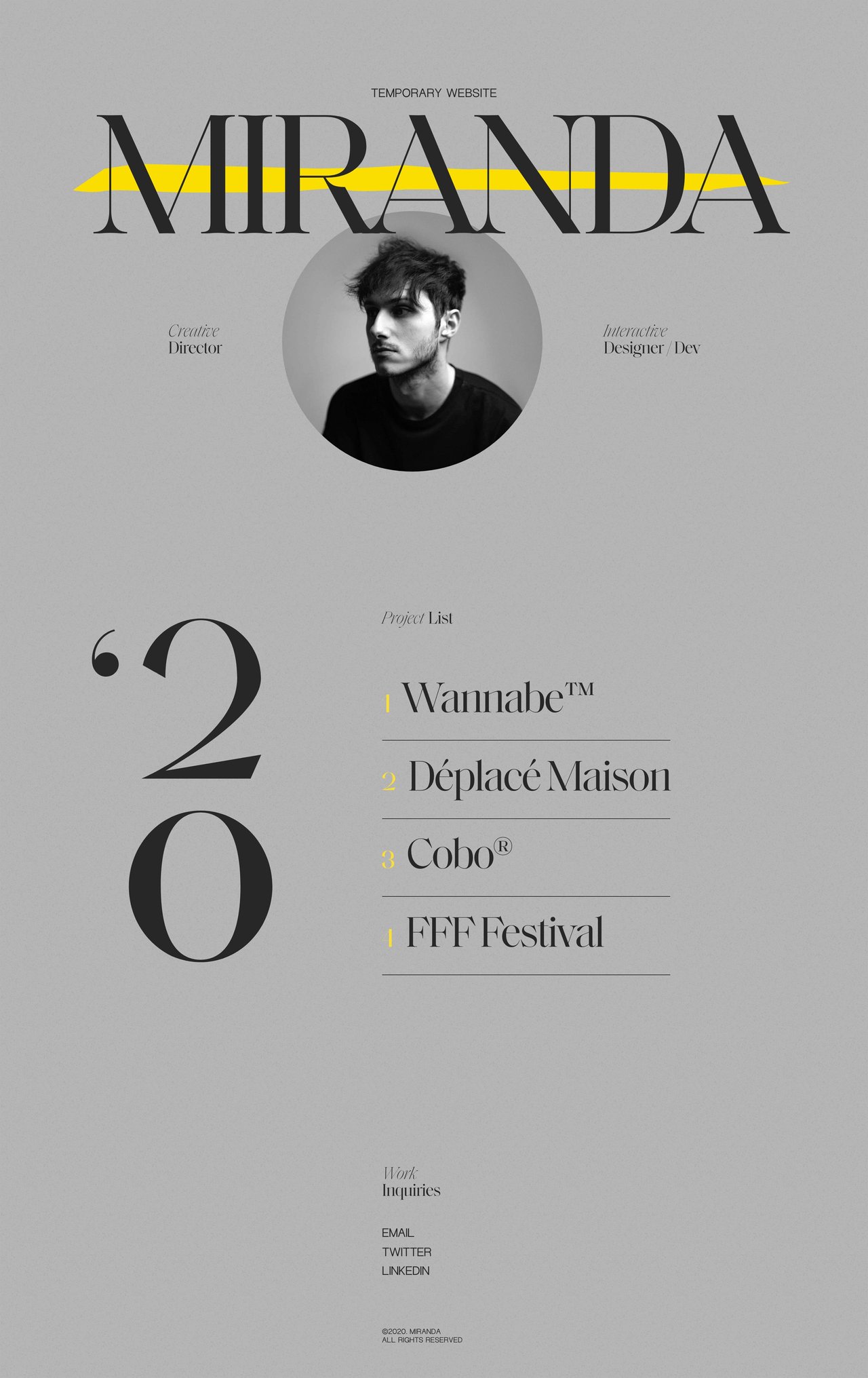 Niccolò Miranda Website Screenshot