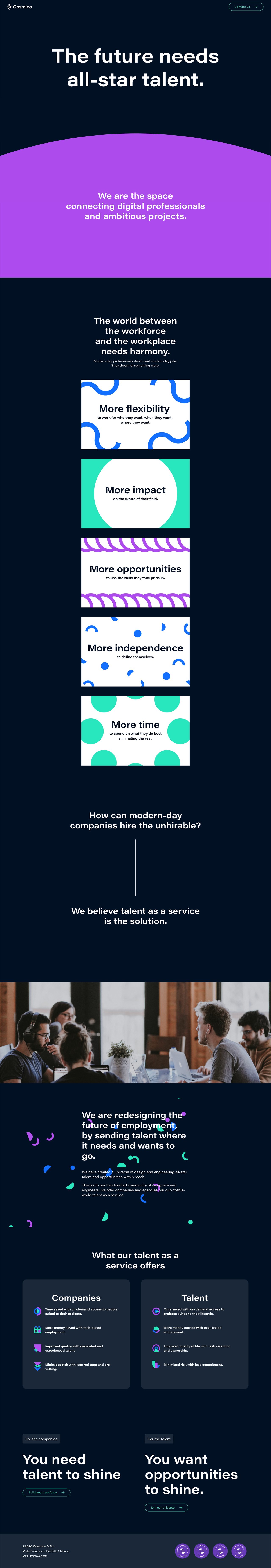 Cosmico Website Screenshot