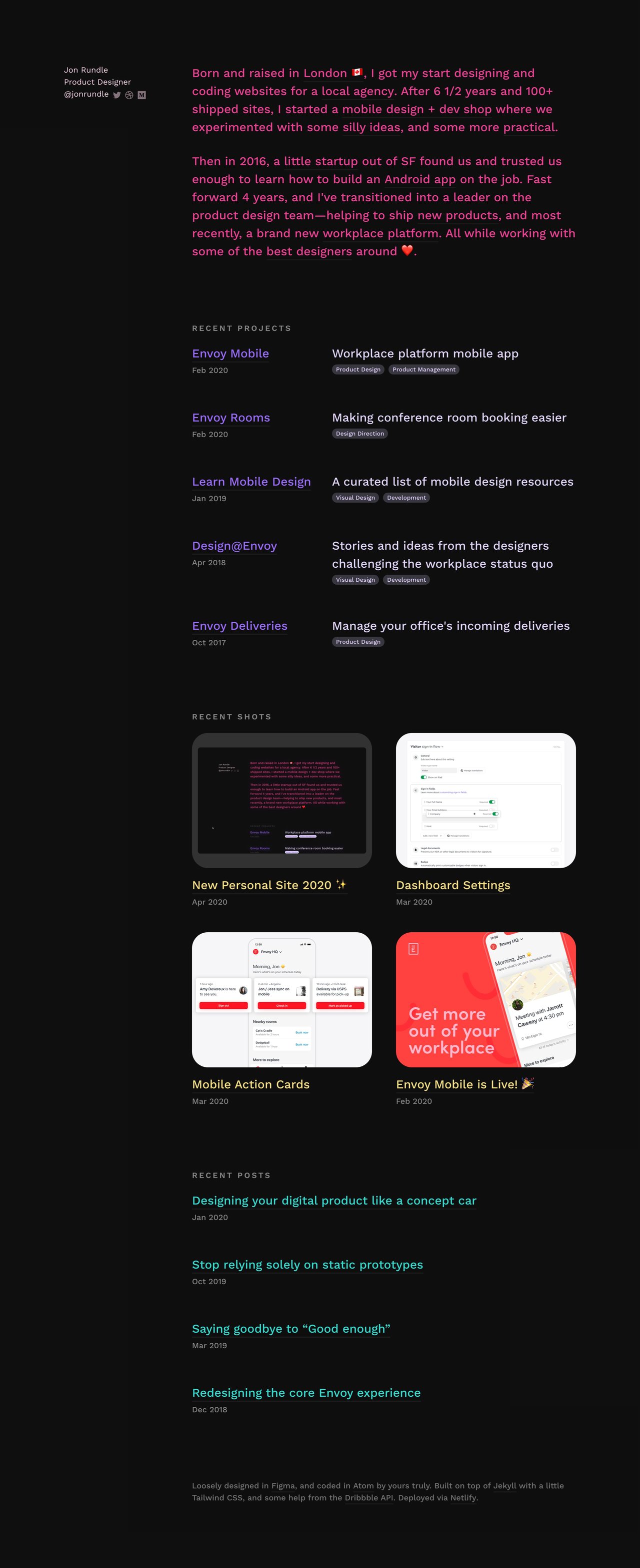 Jon Rundle Website Screenshot