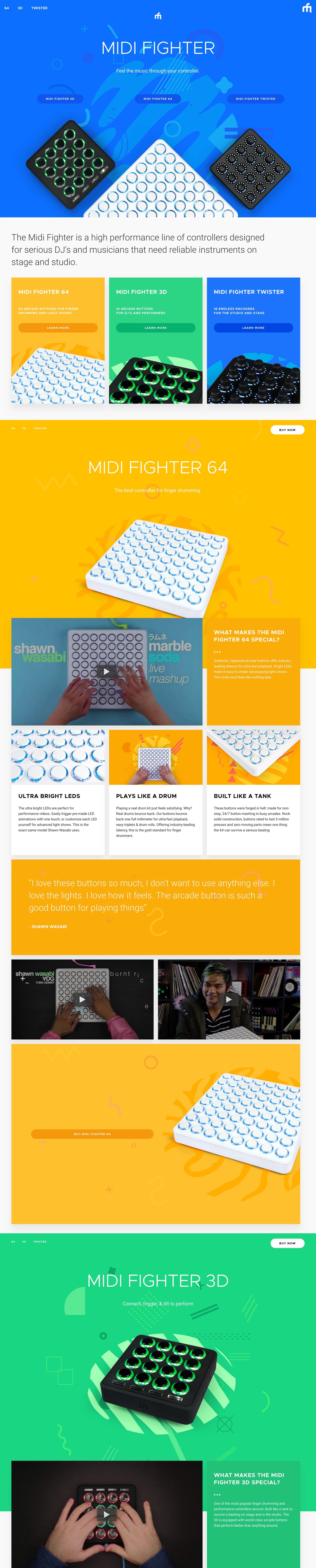 Midi Fighter Website Screenshot