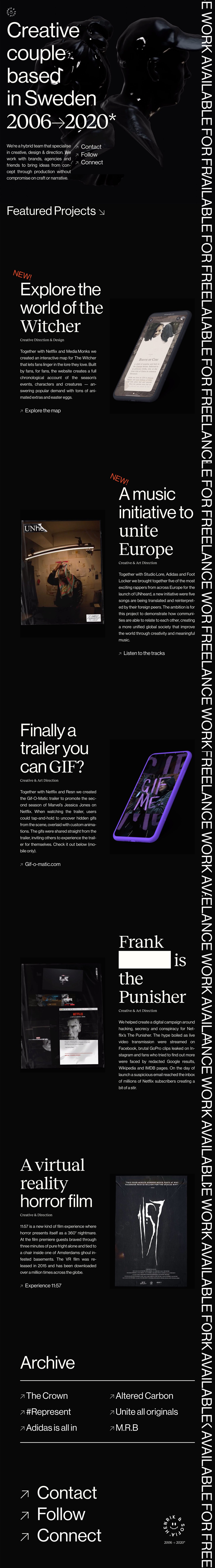 Henrik & Sofia Website Screenshot