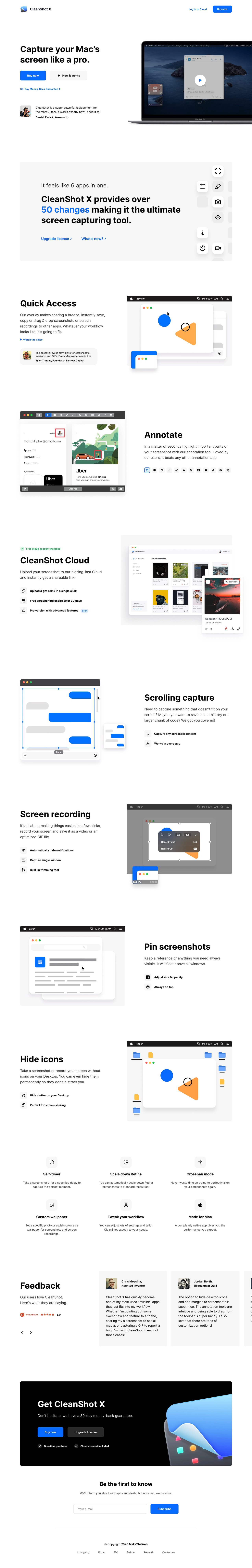 CleanShot X Website Screenshot