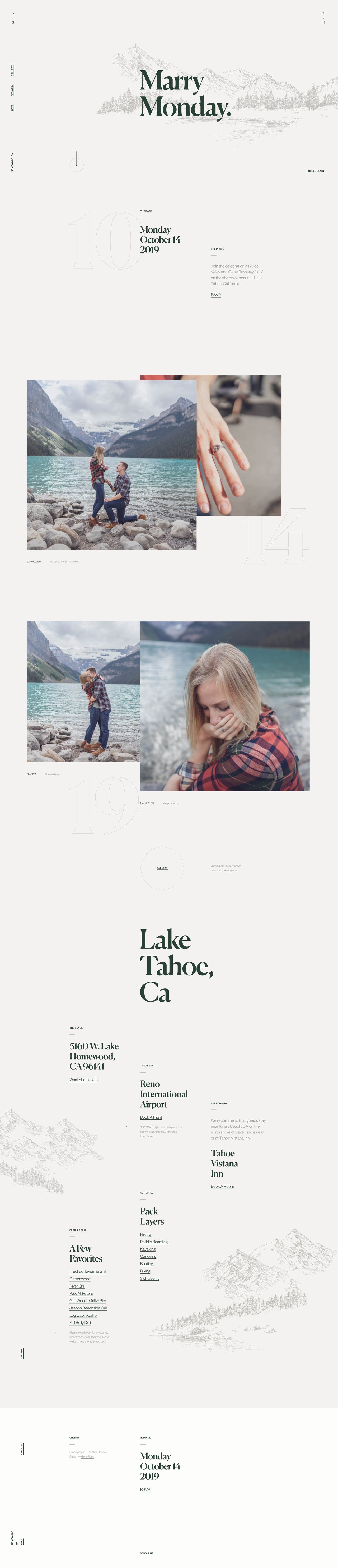 Veley / Ross Wedding Website Screenshot