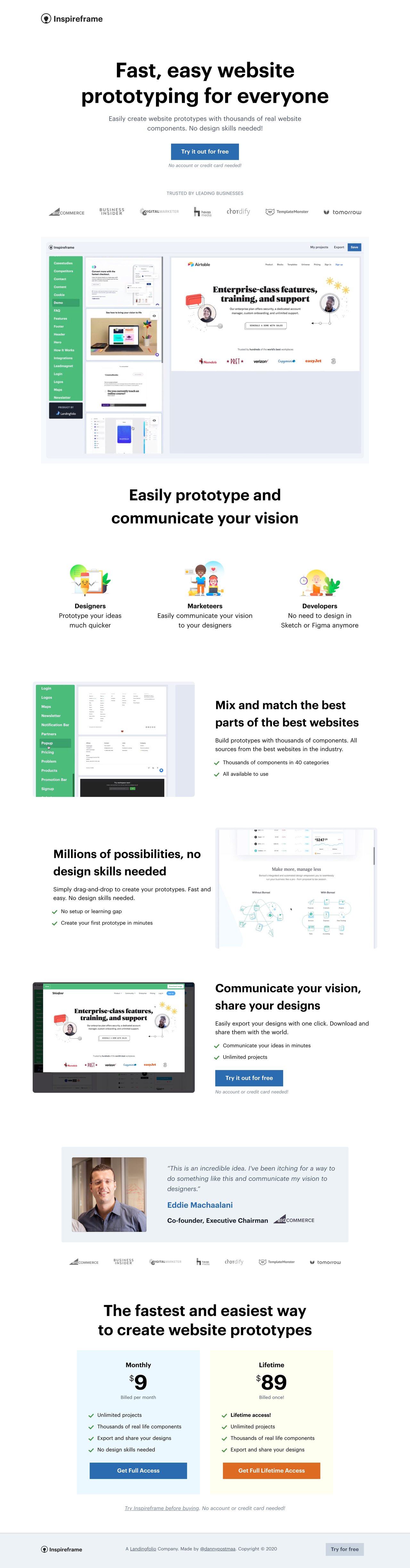 Inspireframe Website Screenshot