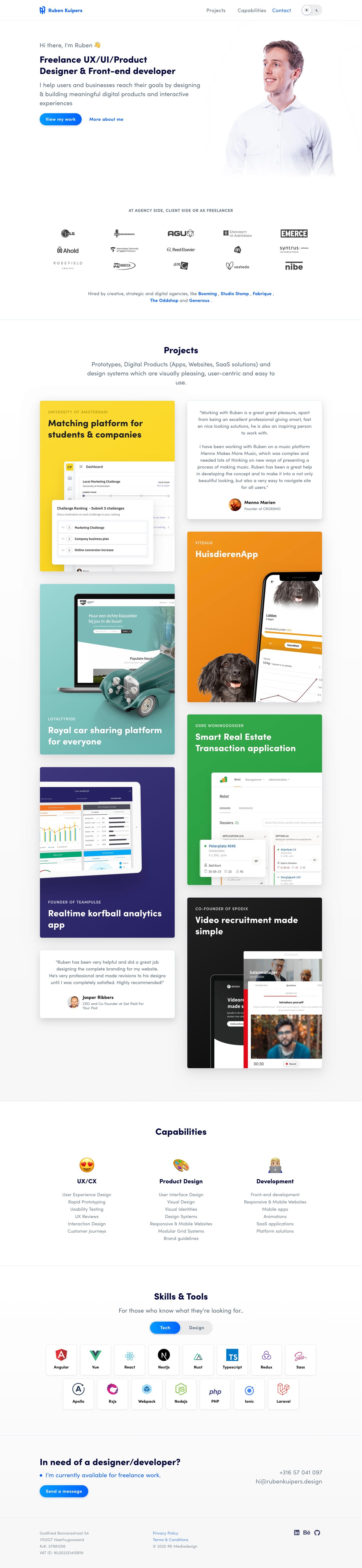 Ruben Kuipers Website Screenshot