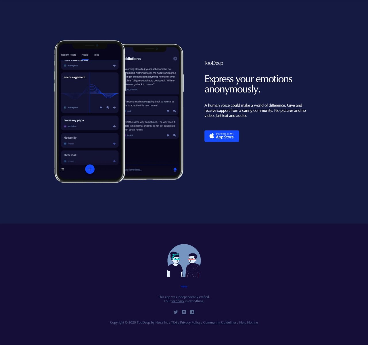 TooDeep Website Screenshot