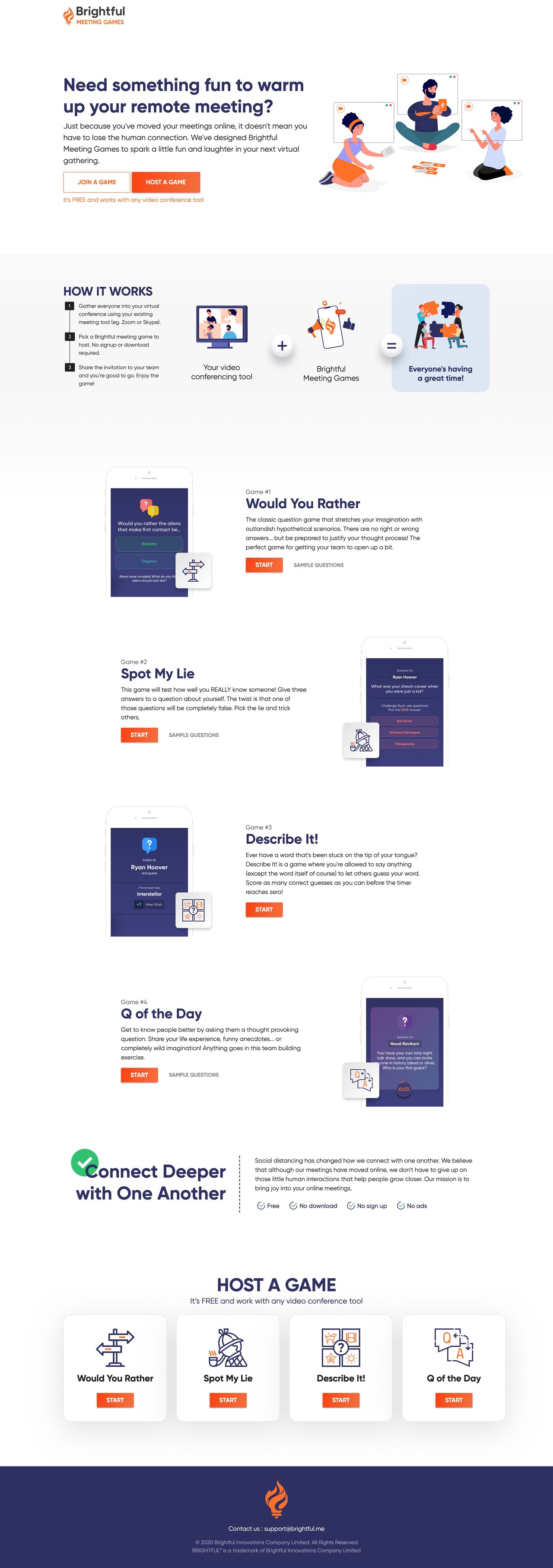 Brightful Meeting Games Website Screenshot