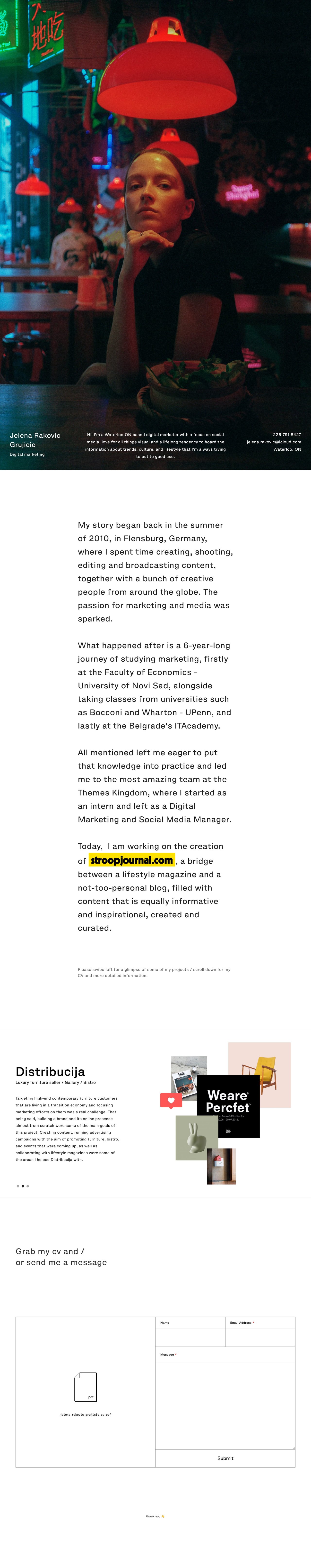 Jelena Website Screenshot