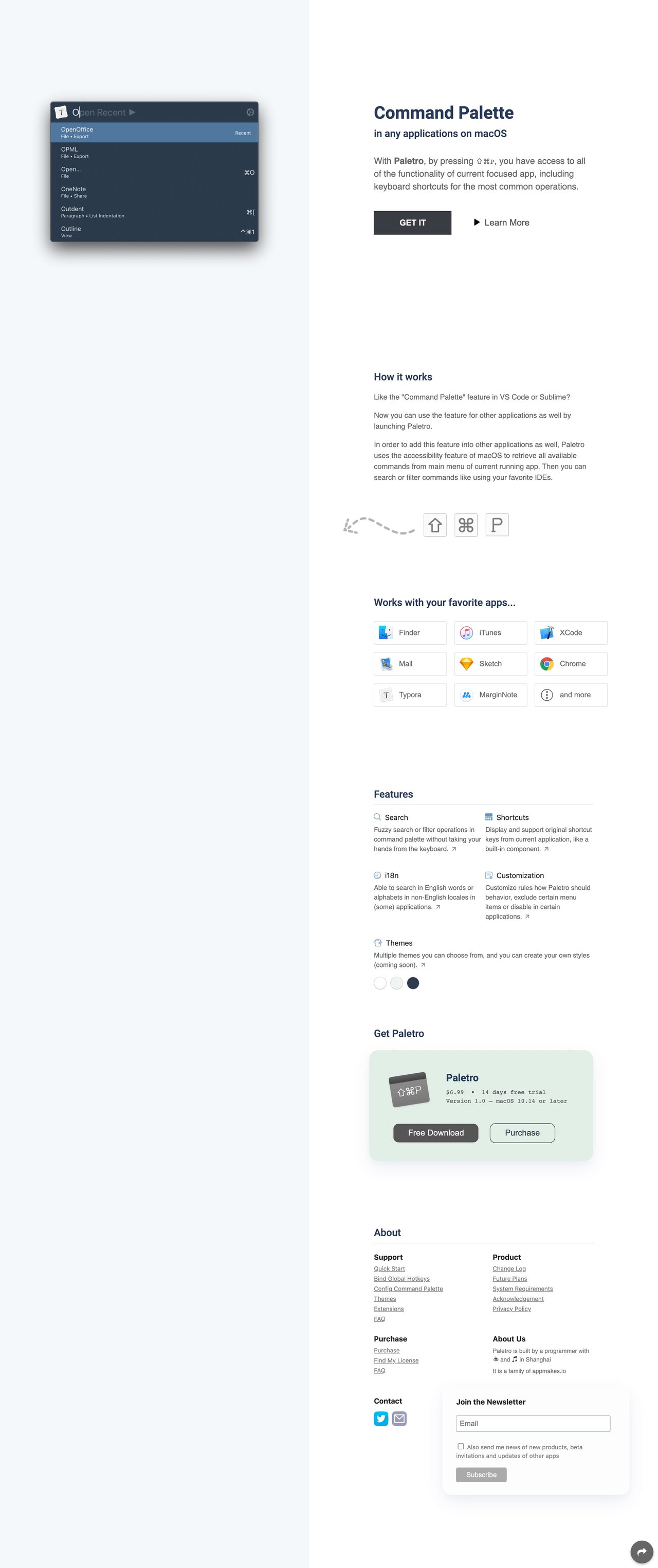 Paletro Website Screenshot