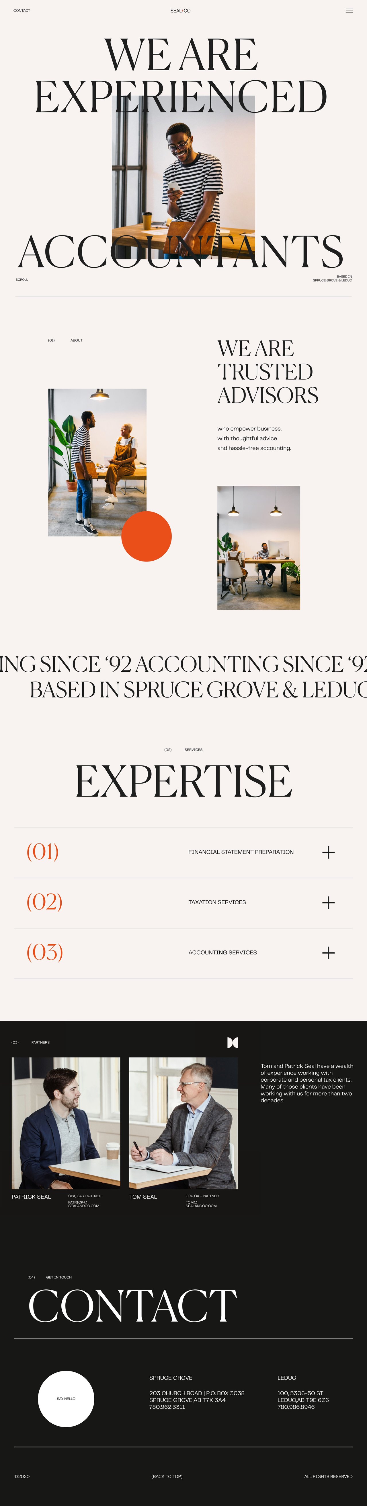 Seal + Co Website Screenshot